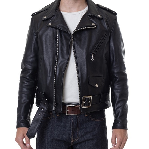 Schott black biker leather jacket - Picture 4 of 7